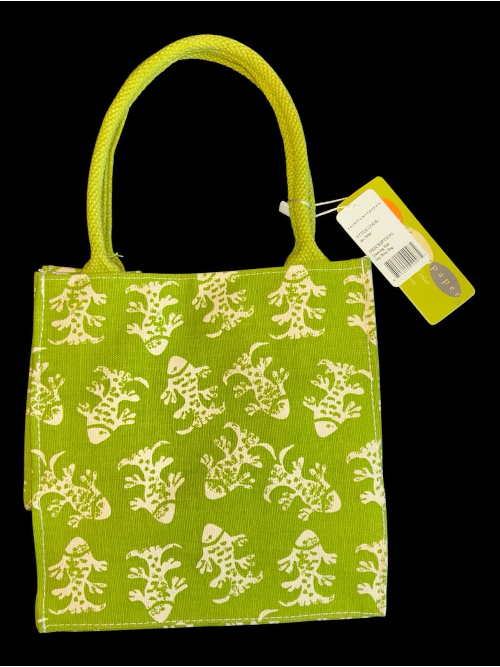 Rockflowerpaper Dancing Fish Icy Bitsy Mini Tote Bag Green Canvas NWT Magnetic